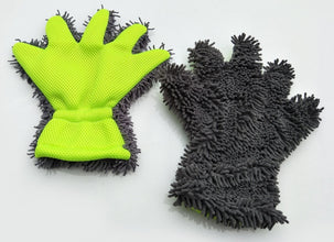 Plenty Of Velvet Thickening Car Wash Housework Cleaning Five-Finger Gloves Sandwich Mesh Hole Cleaning Car