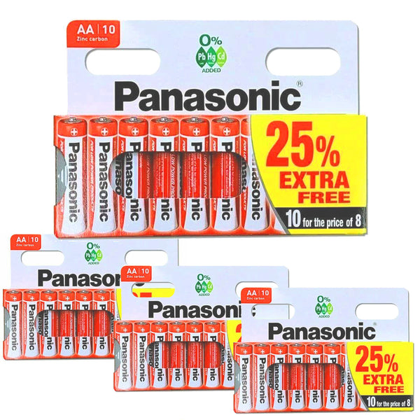 Best 40 x AA Genuine PANASONIC Zinc Carbon Batteries - New R6 1.5V Longest Expiry UK