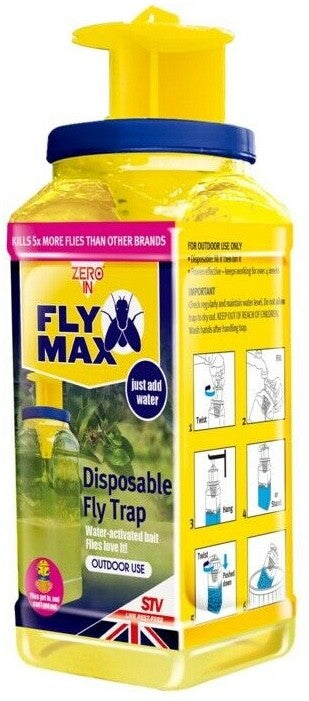 3x Zero In STV334 Attracts Insects Disposable Baited Fly Catcher Trap 10m Radius