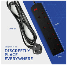 Best Electric Extension Lead - 4 Gang, 3 Pin Cable with UK Plug