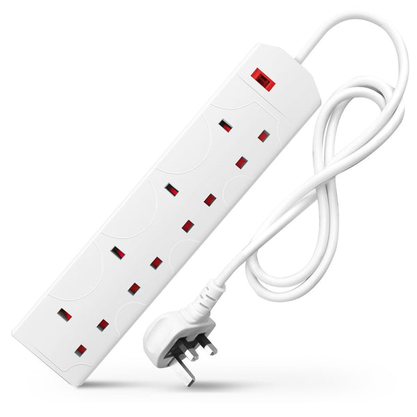 Best Electric Extension Lead - 4 Gang, 3 Pin Cable with UK Plug